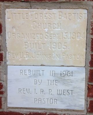 Little Forest Baptist Church Corner Stones image. Click for full size.
