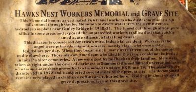 Hawks Nest Workers Memorial and Grave Site Marker image. Click for full size.