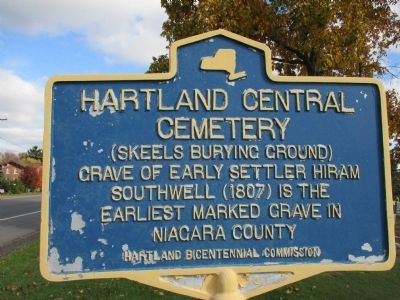 Hartland Central Cemetery Marker image. Click for full size.