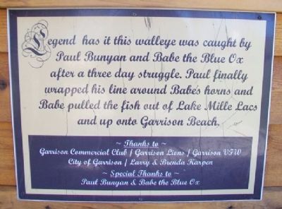 Lake Mille Lacs Walleye Marker image. Click for full size.