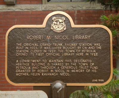 Robert M. Nicol Library Marker. Click for full size. Robert M. Nicol Library Marker image. Click for full size.