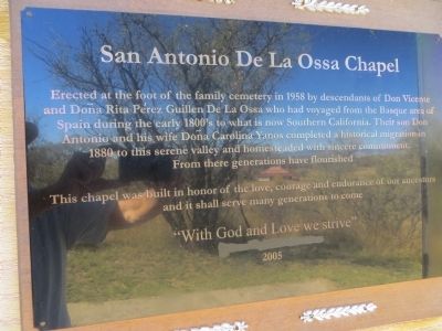 San Antonio De La Ossa Chapel Marker image. Click for full size.