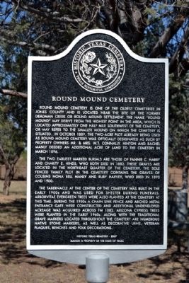 Round Mound Cemetery Marker image. Click for full size.