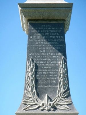 Sieur de Monts Marker. Click for full size. Sieur de Monts Marker image. Click for full size.