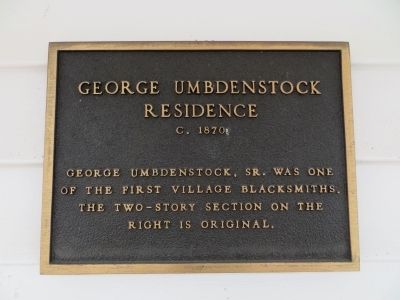George Umbdenstock Residence Marker. Click for full size. George Umbdenstock Residence Marker image. Click for full size.
