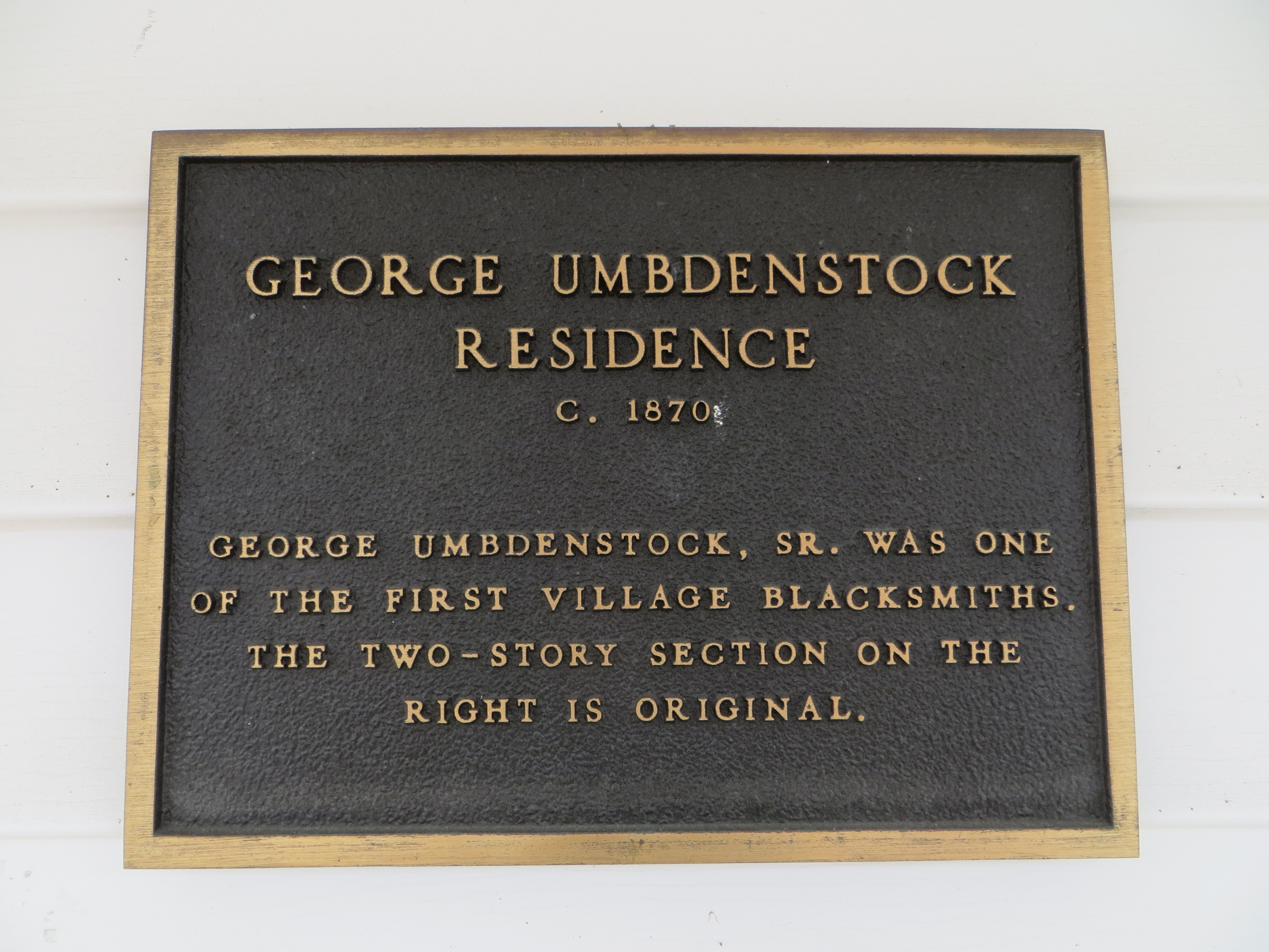 George Umbdenstock Residence Marker