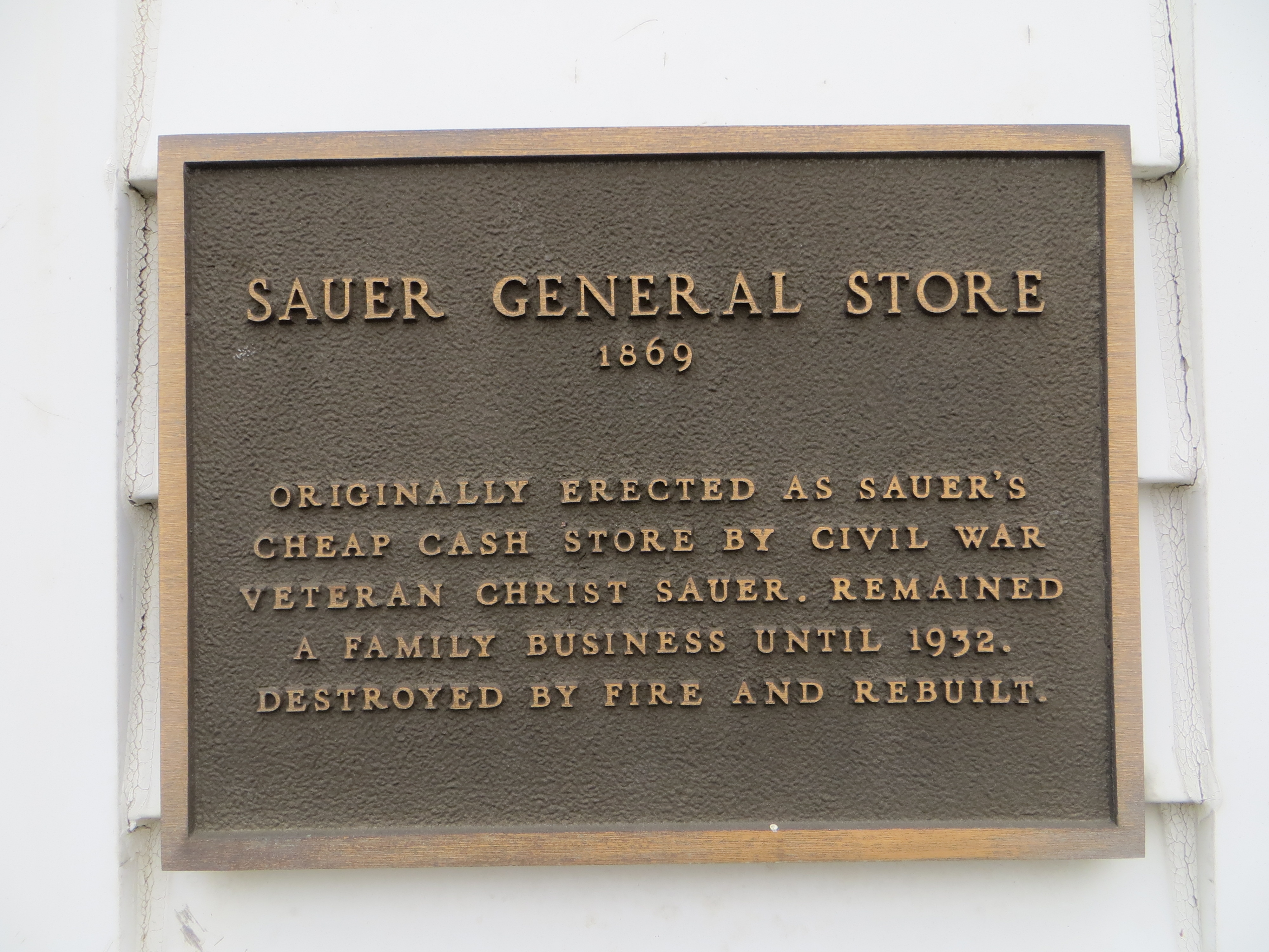 Sauer General Store Marker