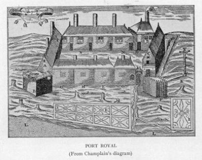 Champlain's diagram of Port-Royal image. Click for full size.