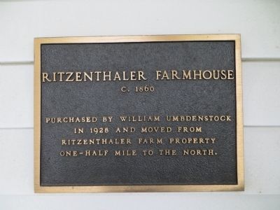 Ritzenthaler Farmhouse Marker. Click for full size. Ritzenthaler Farmhouse Marker image. Click for full size.
