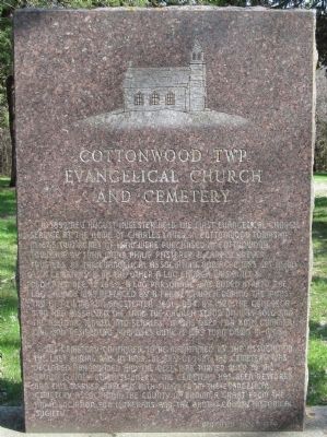 Cottonwood Twp. Evangelical Church and Cemetery Marker image. Click for full size.