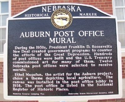 Auburn Post Office Mural Marker image. Click for full size.