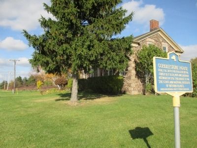 Cobblestone House and Marker - Northward. Click for full size. Cobblestone House and Marker - Northward image. Click for full size.