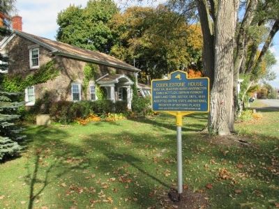 Cobblestone House and Marker - Eastward image. Click for full size.