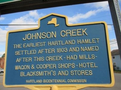 Johnson Creek Marker. Click for full size. Johnson Creek Marker image. Click for full size.