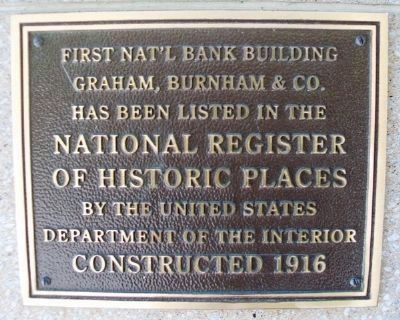 First National Bank Building NRHP Marker. Click for full size. First National Bank Building NRHP Marker image. Click for full size.