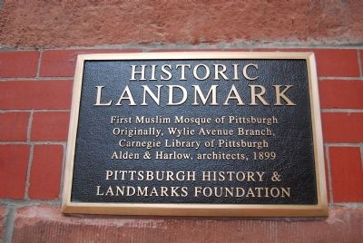 First Muslim Mosque of Pittsburgh Marker image. Click for full size.