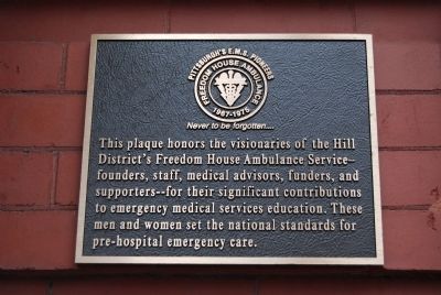 Freedom House Ambulance Marker. Click for full size. Freedom House Ambulance Marker image. Click for full size.
