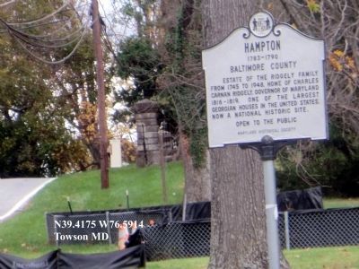 State marker near the entrance to the Hampton NHS image. Click for full size.
