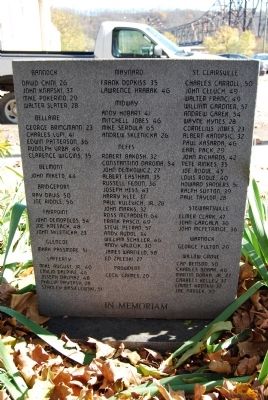Willow Grove Mine Marker-Names of Victims image. Click for full size.