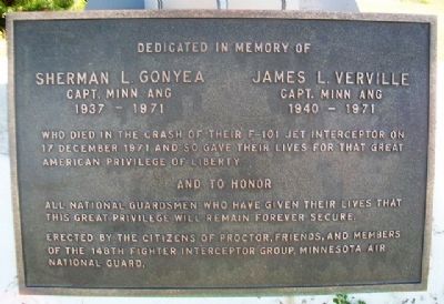 Gonyea, Verville and National Guardsmen Memorial Marker image. Click for full size.