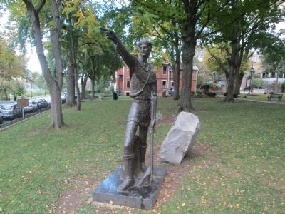 Simon Kenton Statue and Marker image. Click for full size.