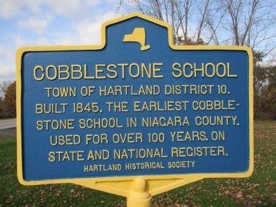 Cobblestone School Marker image. Click for full size.