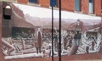 1884 Upper St. Croix River Log Jam Mural image. Click for full size.