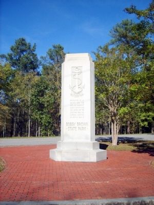 Bobby Brown State Park Monument South Inscription. Click for full size. Bobby Brown State Park Monument South Inscription image. Click for full size.
