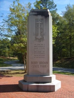 Bobby Brown State Park Monument West Inscription. Click for full size. Bobby Brown State Park Monument West Inscription image. Click for full size.