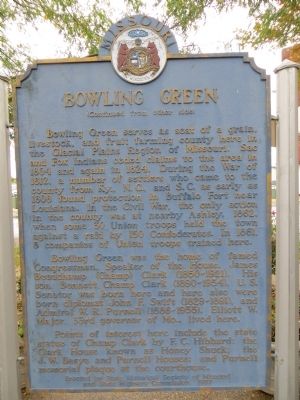 Bowling Green Marker <i>Side B:</i> image. Click for full size.