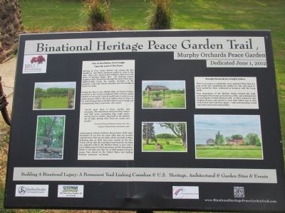 Binational Heritage Peace Garden Trail Marker. Click for full size. Binational Heritage Peace Garden Trail Marker image. Click for full size.