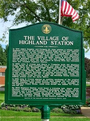 The Village Of Highland Station Marker. Click for full size. The Village Of Highland Station Marker image. Click for full size.