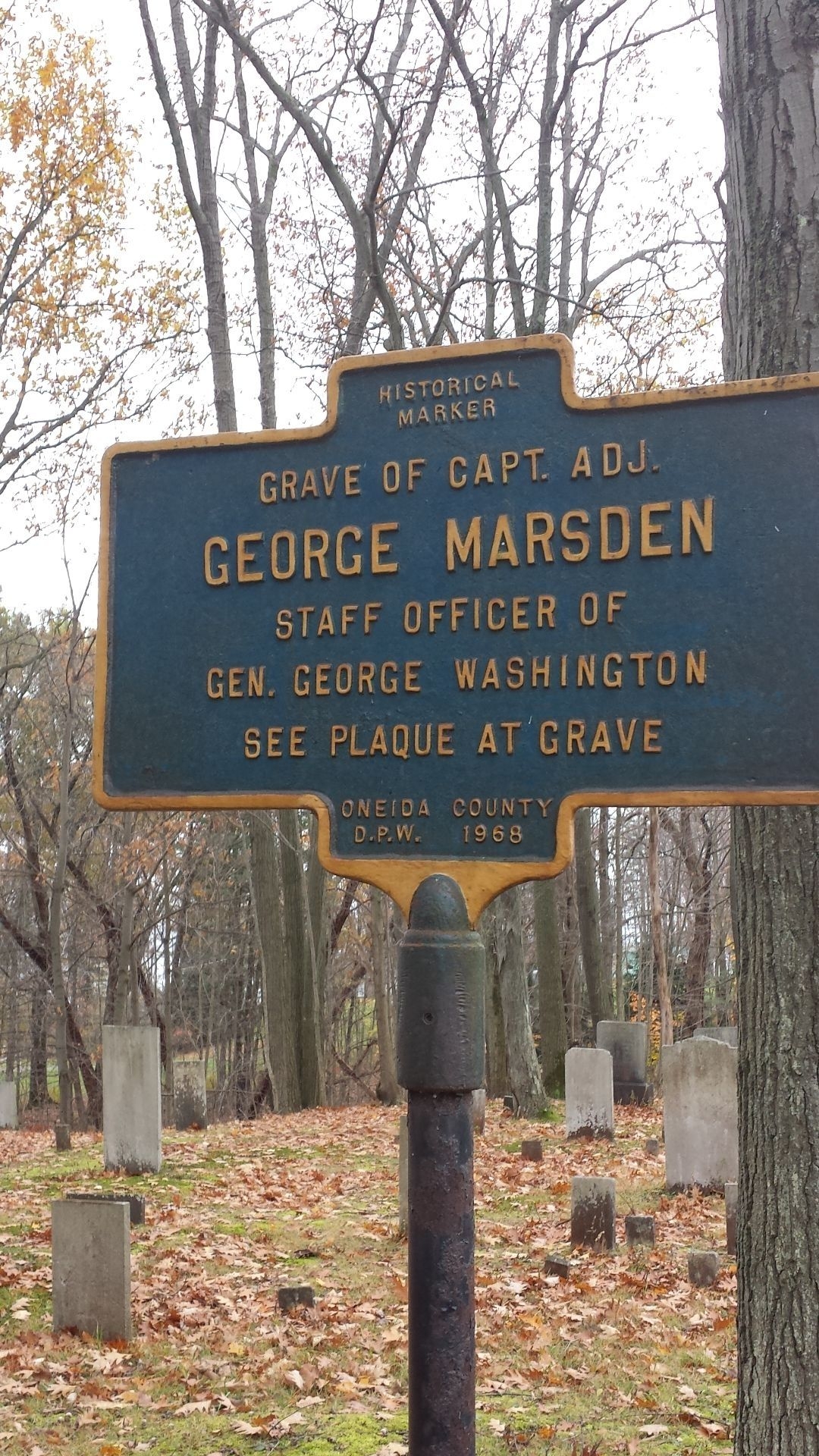 Grave of Capt. Adj. George Marsden Marker