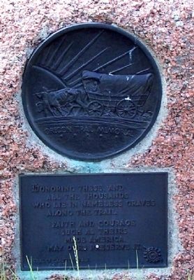 Oregon Trail Memorial Marker plaque. Click for full size. Oregon Trail Memorial Marker plaque image. Click for full size.