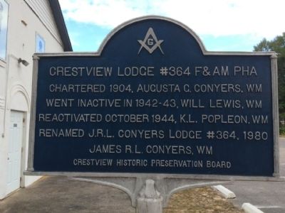 Crestview Lodge #364 F&AM PHA Marker image. Click for full size.