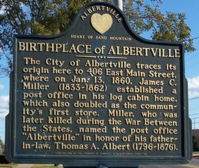 Birthplace of Albertville Marker image. Click for full size.