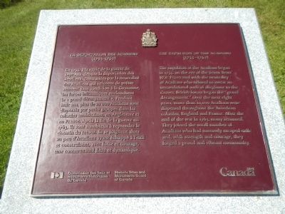 The Expulsion of the Acadians Marker. Click for full size. The Expulsion of the Acadians Marker image. Click for full size.