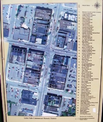 Map & Key of Little Falls Commercial Historic District on Marker image. Click for full size.