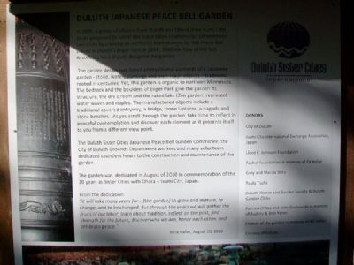Duluth Japanese Peace Bell Garden Marker image. Click for full size.