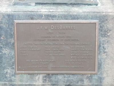 J.F.W. DesBarres Marker image. Click for full size.