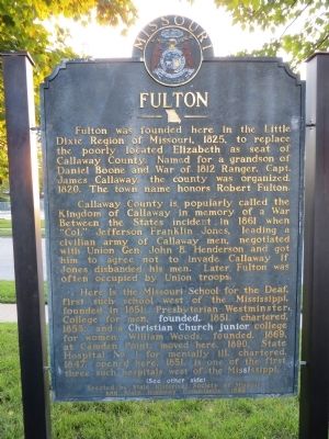 Fulton Marker <i>Side A:</i> image. Click for full size.