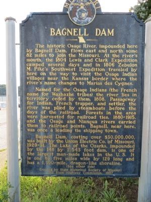 Bagnell Dam Marker <i>Side A:</i> image. Click for full size.
