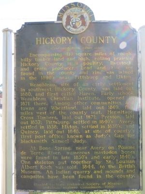 Hickory County Marker <i>Side B:</i> image. Click for full size.