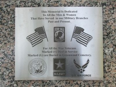 Greenwood Veterans' Memorial image. Click for full size.