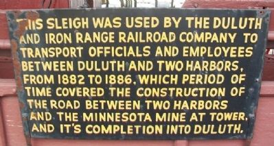 D&IR Railroad Company Sleigh Marker image. Click for full size.