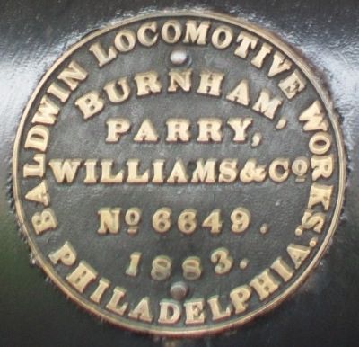Duluth and Iron Range Railroad Locomotive #3 Builder Plate image. Click for full size.