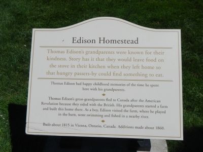 Edison Homestead Marker image. Click for full size.