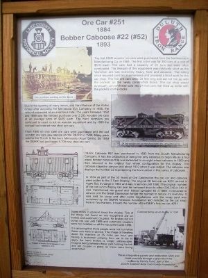 Ore Car #251, 1884 & Bobber Caboose #22 (#52), 1893 Marker. Click for full size. Ore Car #251, 1884 & Bobber Caboose #22 (#52), 1893 Marker image. Click for full size.