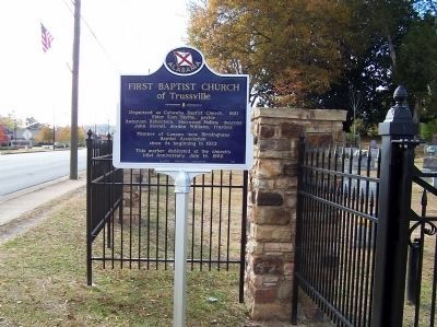 First Baptist Church of Trussville Marker. Click for full size. First Baptist Church of Trussville Marker image. Click for full size.
