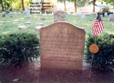 Harriet Tubman grave marker image. Click for full size.